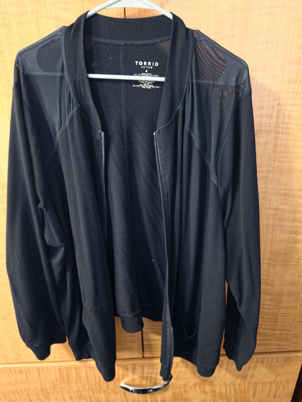 Torrid Active Black Mesh Bomber Jacket